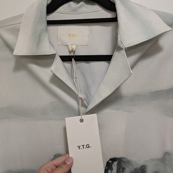 Y.T.G. LA Landscape Waterpaint Button Down Collar Shirt Rare NWT - Picture 3 of 11